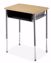 Picture of Alumni HONOR ROLL 22" x 28" Student Desk with Metallic Base with Graphite Plastic Bookbox & Maple Hard Plastic Top